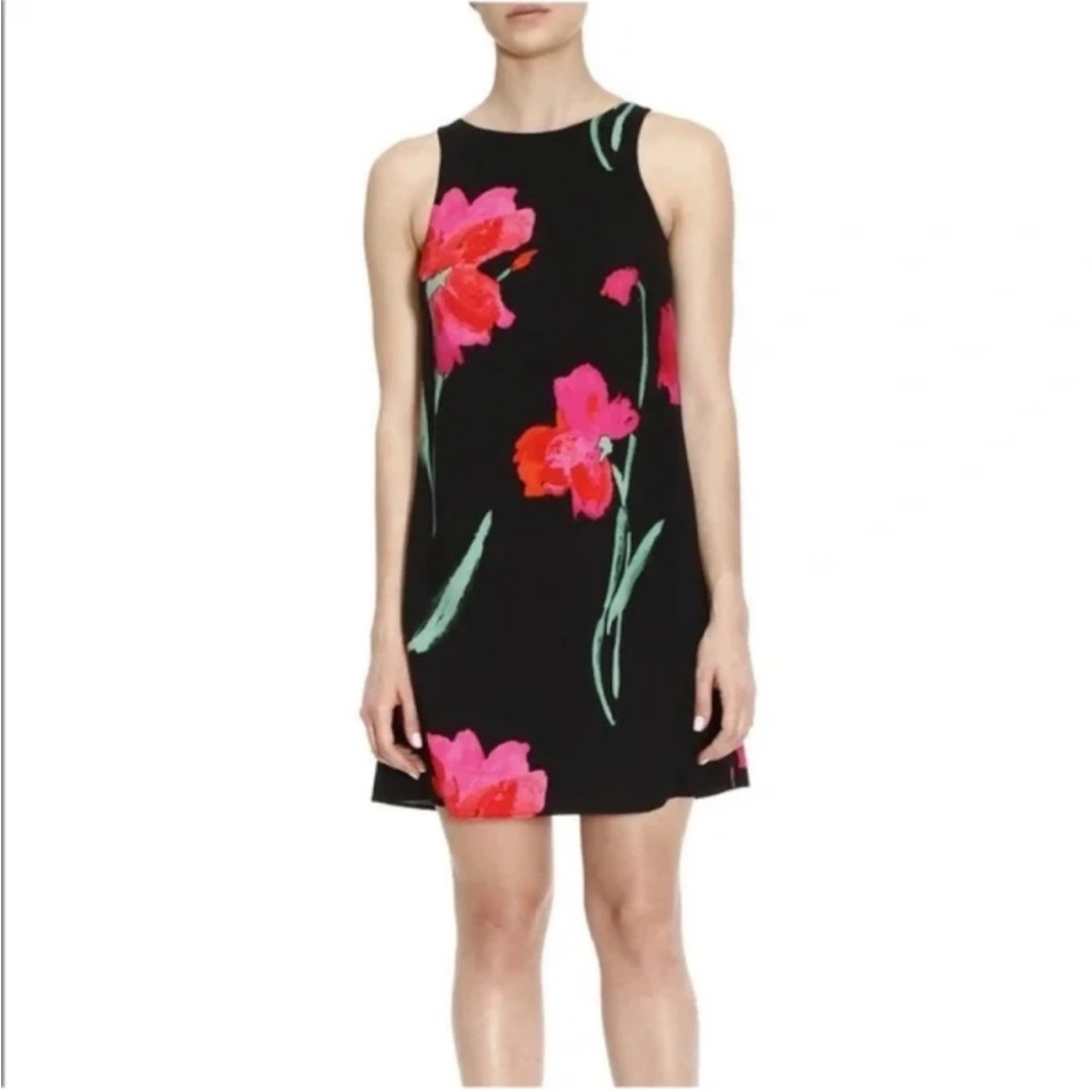 Ralph Lauren Black Dress with Pink Floral Design